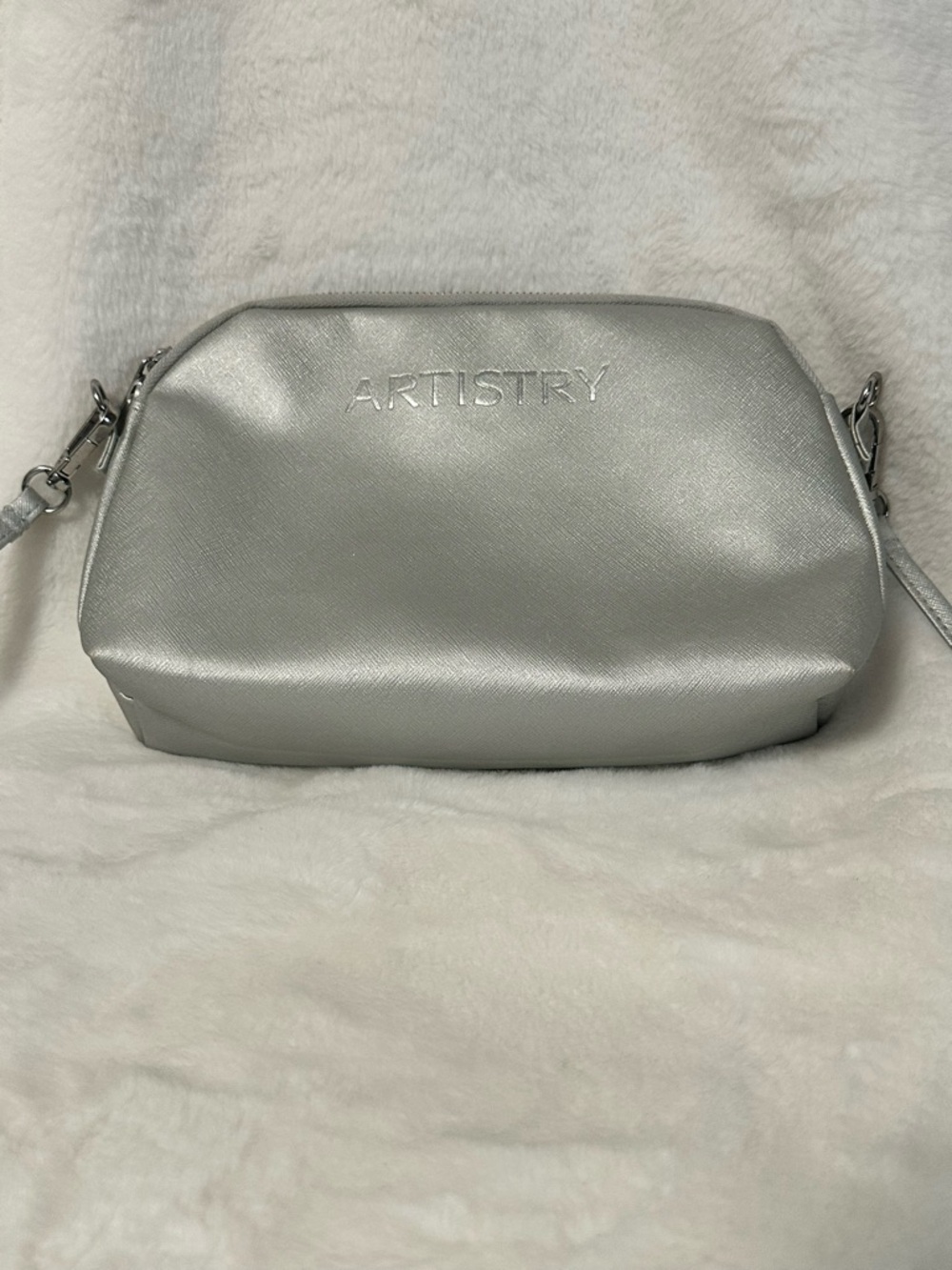 Artistry Metallic Silver Crossbody Bag
